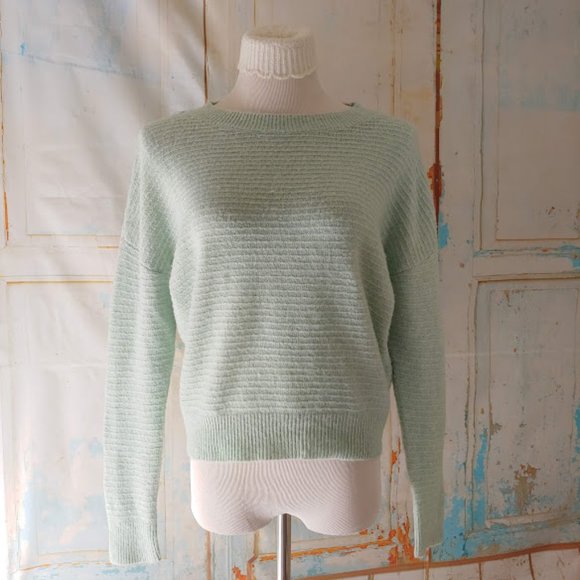 NWT Vero Moda soft textured crew neck long sleeve sweater/size s/minty green - Picture 6 of 10